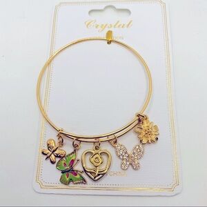 Bracelet Butterfly Crystal in gold tone! PRETTY!!